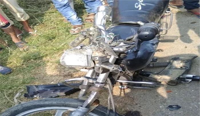 ट्रक की चपेट में आने से मोटरसाइकिल सवार की मौत