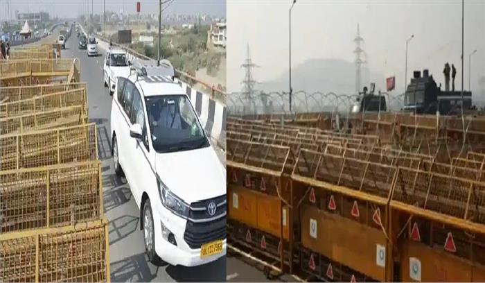 गाजीपुर बॉर्डर पर बैरिकेडिंग सुबह में हटी, दोपहर से फिर बंद