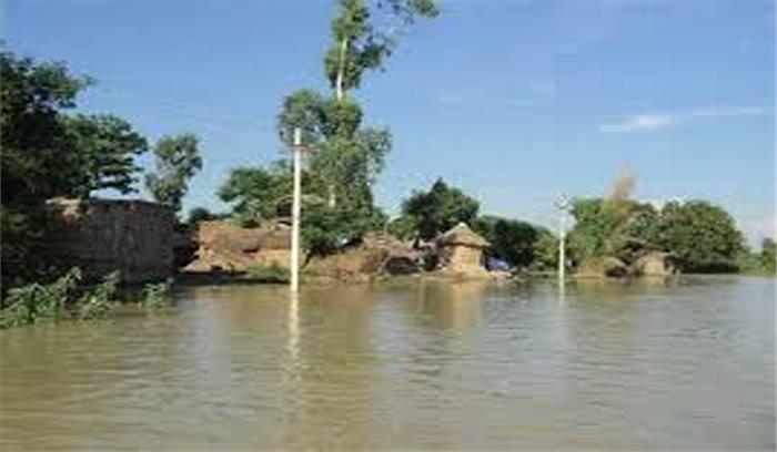 बस्ती में सरयू नदी उफान पर,तटवर्ती गांवों पर बाढ़ का खतरा