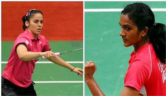 विजय गोयल ने सायना और सिंधु को किया सम्मानित