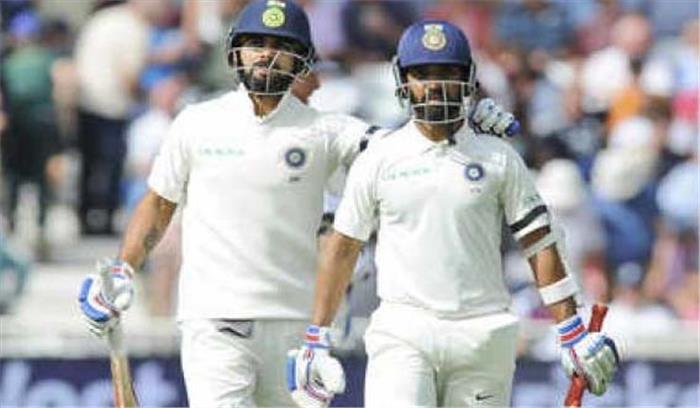एंटिगा टेस्ट : कोहली, रहाणे के अर्धशतकों से भारत को 260 रनों की बढ़त
