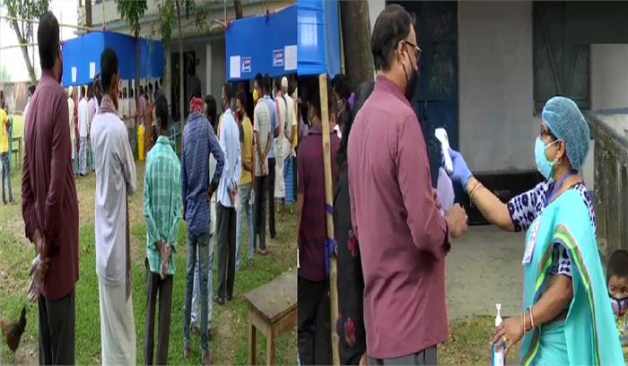 बंगाल में छठे चरण के लिए मतदान जारी , 43 सीटों पर हो रहा मतदान