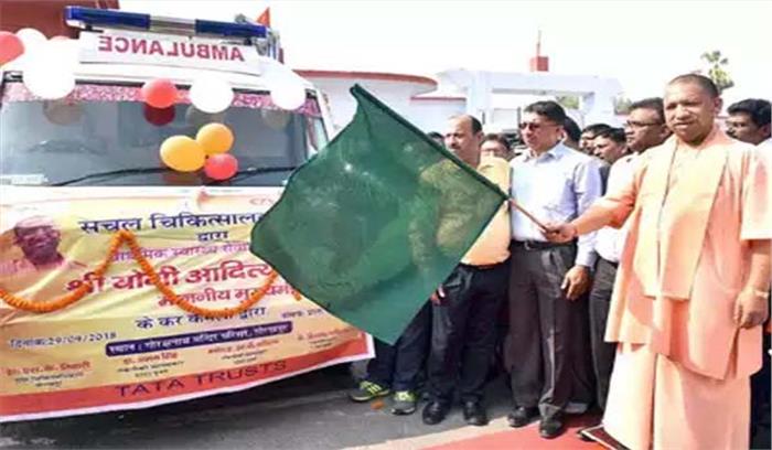 योगी ने दो मोबाइल मेडिकल ट्रीटमेंट वाहनों को दी हरी झंडी