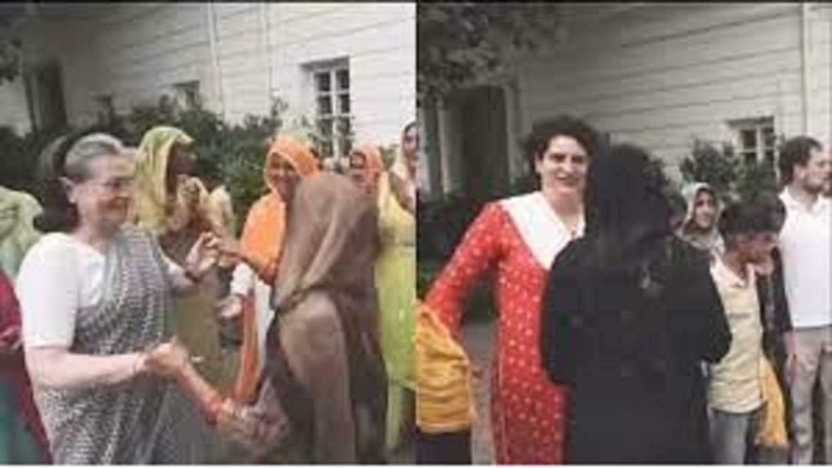 सोनिया-प्रियंका से घर पर मिली हरियाणा की किसान महिलाएं