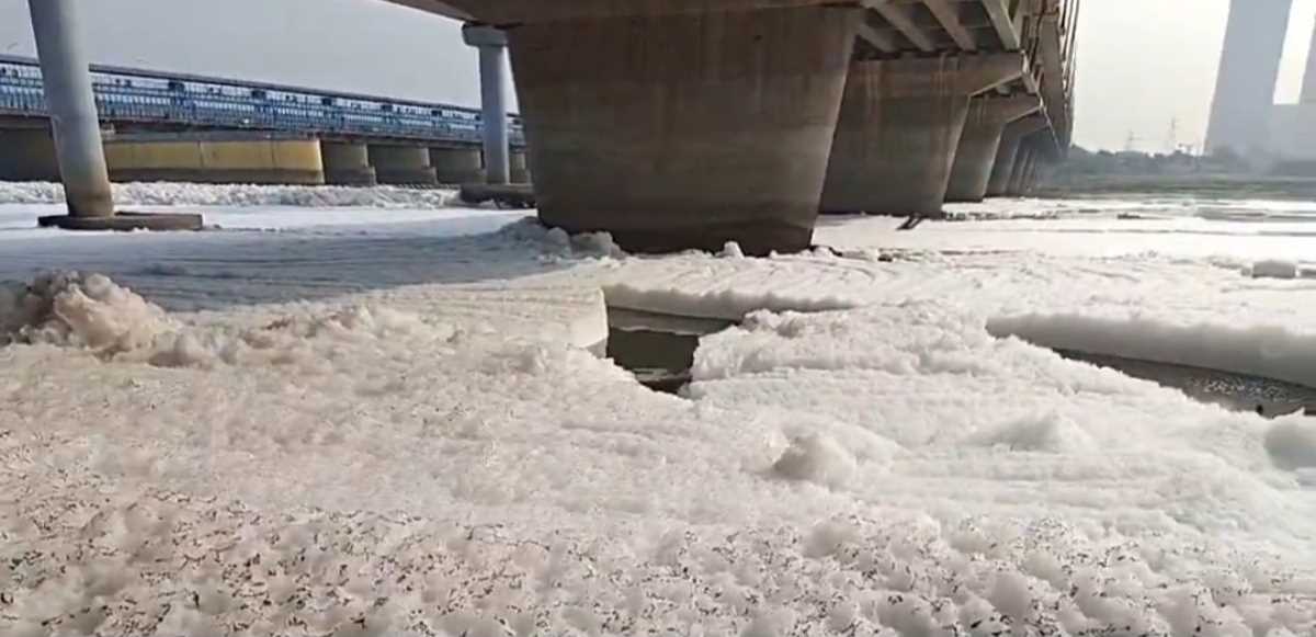 भाजपा की चार इंजन सरकार में प्रदूषण से कराह रही यमुना: आप भाजपा की चार इंजन सरकार में प्रदूषण से कराह रही यमुना: आप