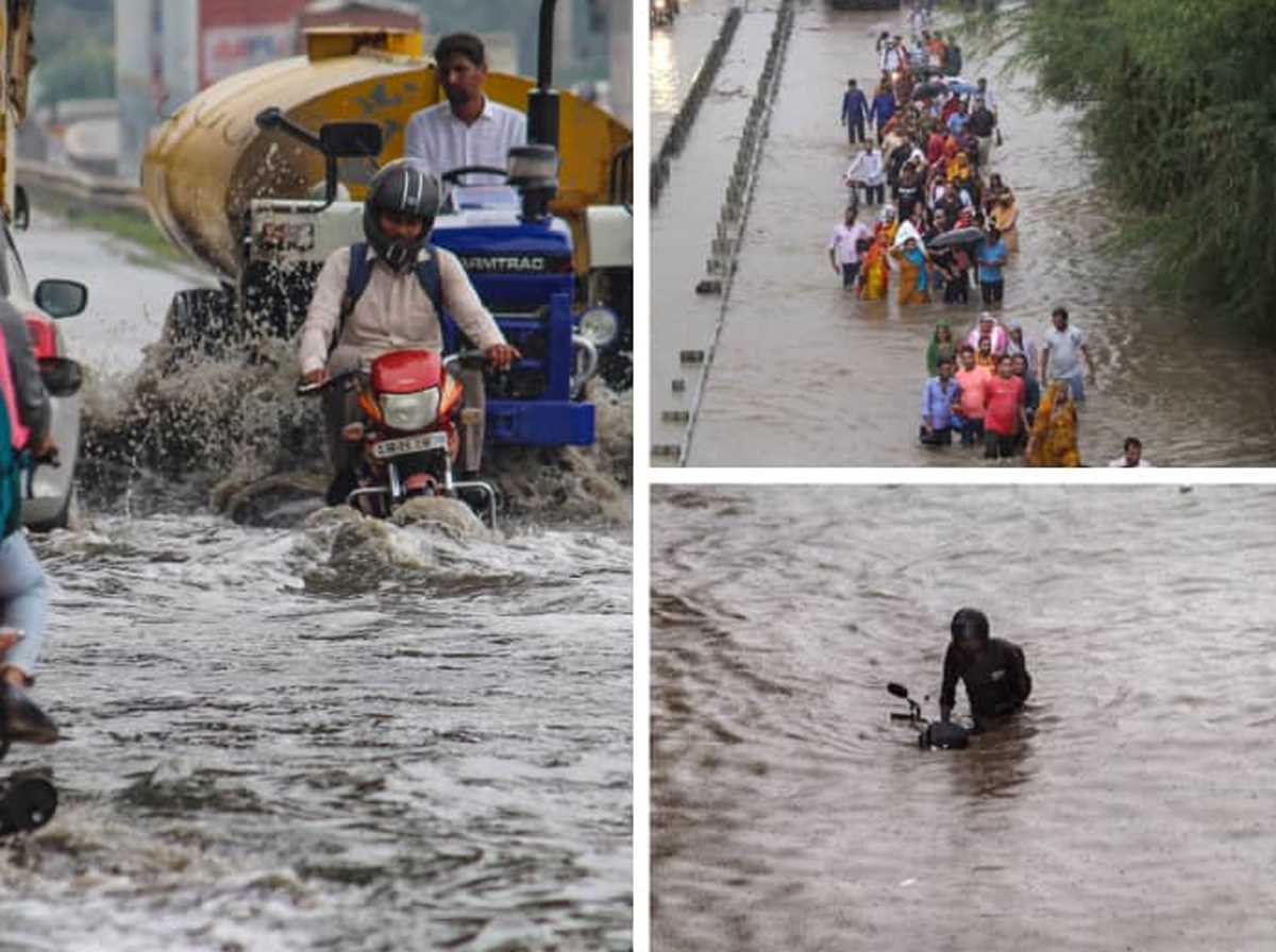 बारिश से दिल्ली-एनसीआर बना दरिया, सड़कों पर लगा लंबा जाम