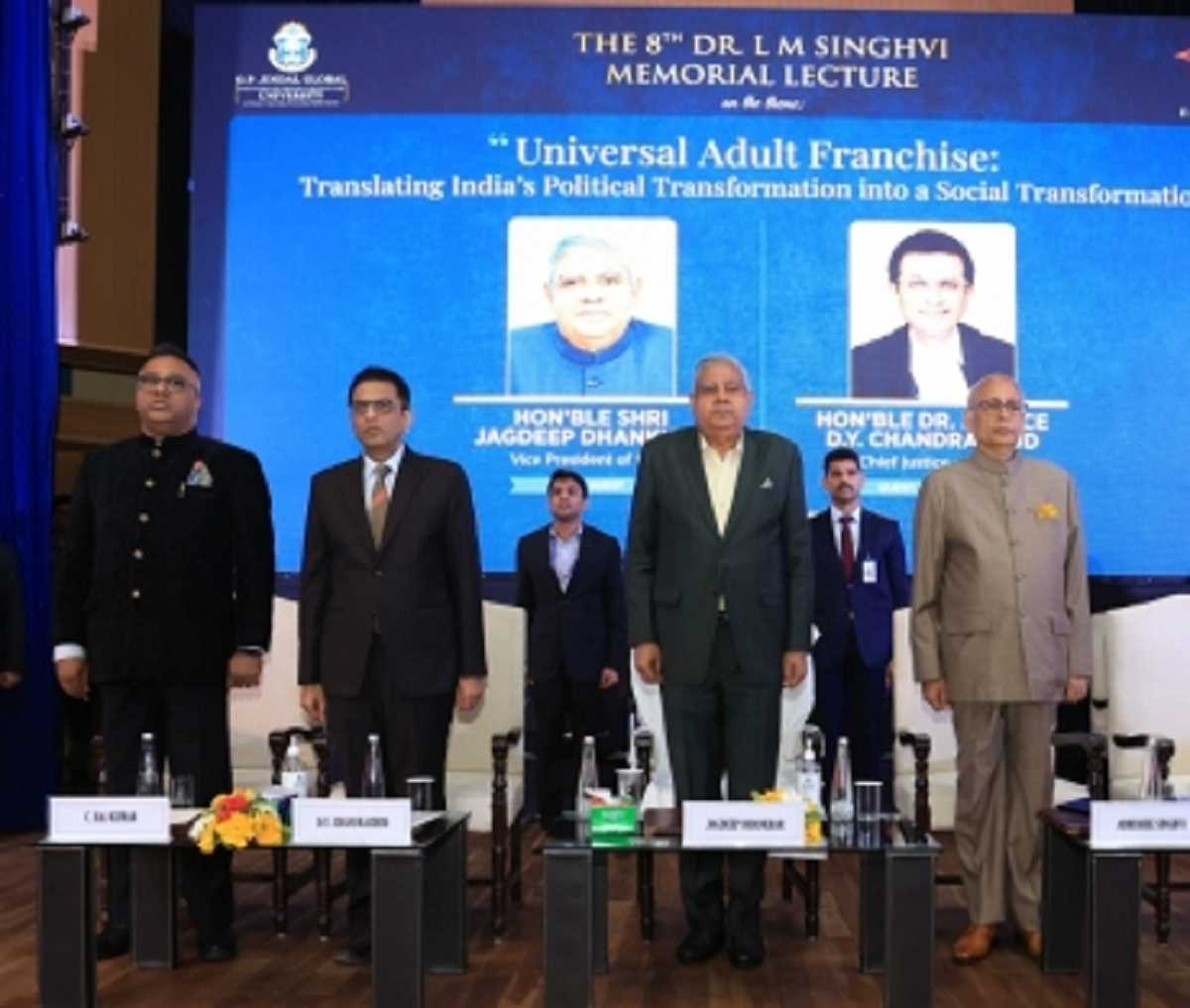 जेजीयू के 8वें डॉ. एल.एम. सिंघवी मेमोरियल लेक्चर में मुख्य न्यायाधीश चंद्रचूड़ ने कहा, भारतीय संविधान एक फेमिनिस्ट डॉक्यूमेंट है