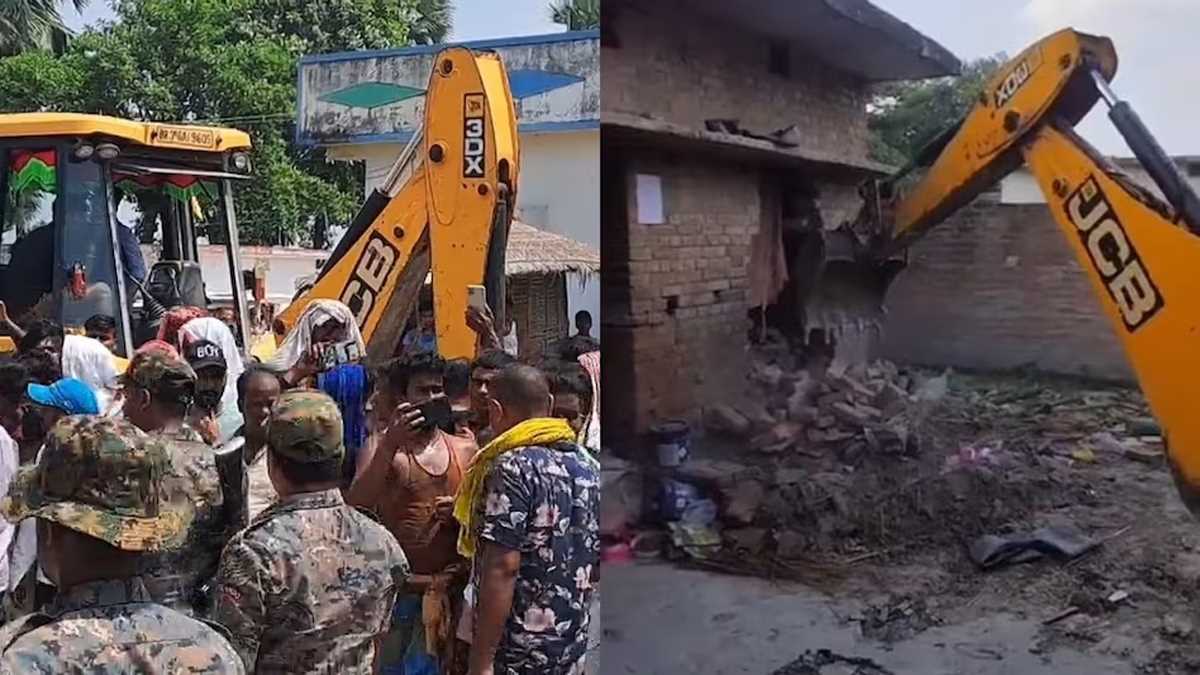 बिहार में लड़की से रेप और हत्या मामले में आरोपी के घर बुलडोजर लेकर कुर्की जब्ती करने पहुंची पुलिस