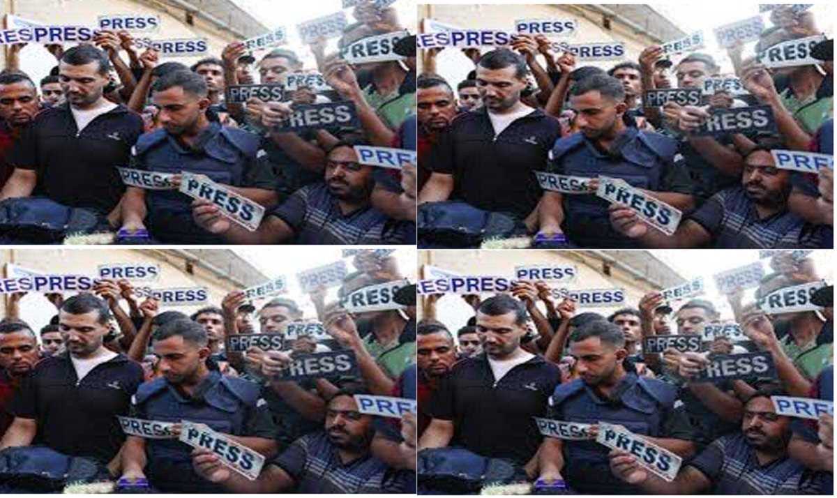 गाजा में पत्रकारों ने अंतर्राष्ट्रीय सुरक्षा की मांग की