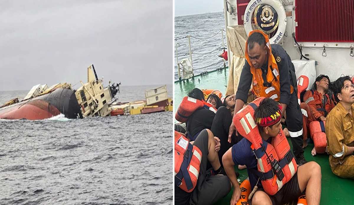 भारतीय नेवी ने दिया बहादुरी का परिचय, समुद्र में डूब रहे लाइबेरियाई जहाज के सभी 24 सदस्यों को बचाया
