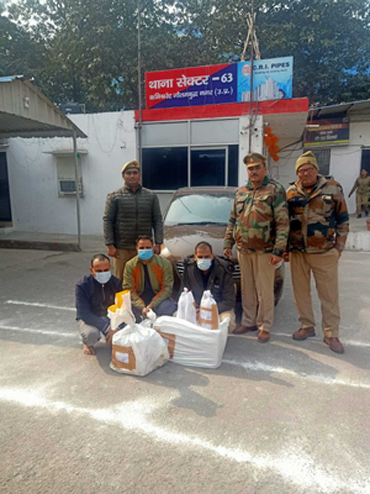 गाड़ी में छिपाकर हरियाणा से लाई जा रही शराब बरामद, तीन तस्कर गिरफ्तार