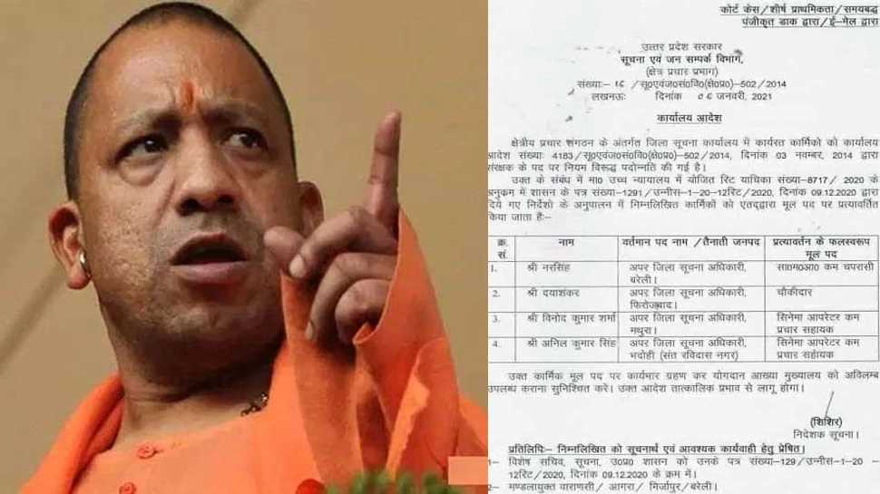 4 अधिकारियों को योगी सरकार ने किया डिमोट
