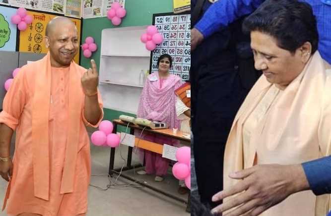 यूपी निकाय चुनाव : योगी और मायावती ने डाले वोट, जनता से मतदान करने की अपील
