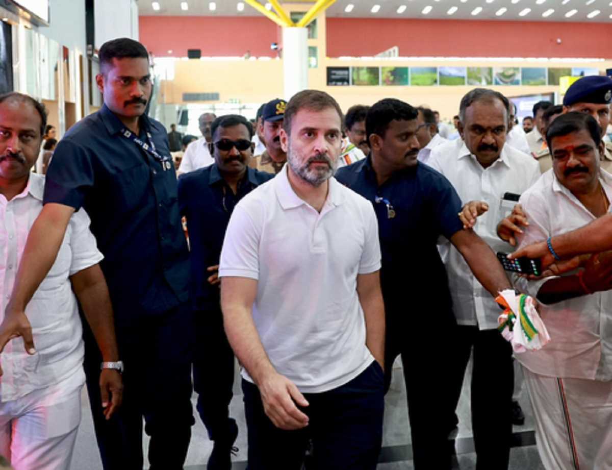 कोयंबटूर पहुंचे राहुल का जोरदार स्वागत