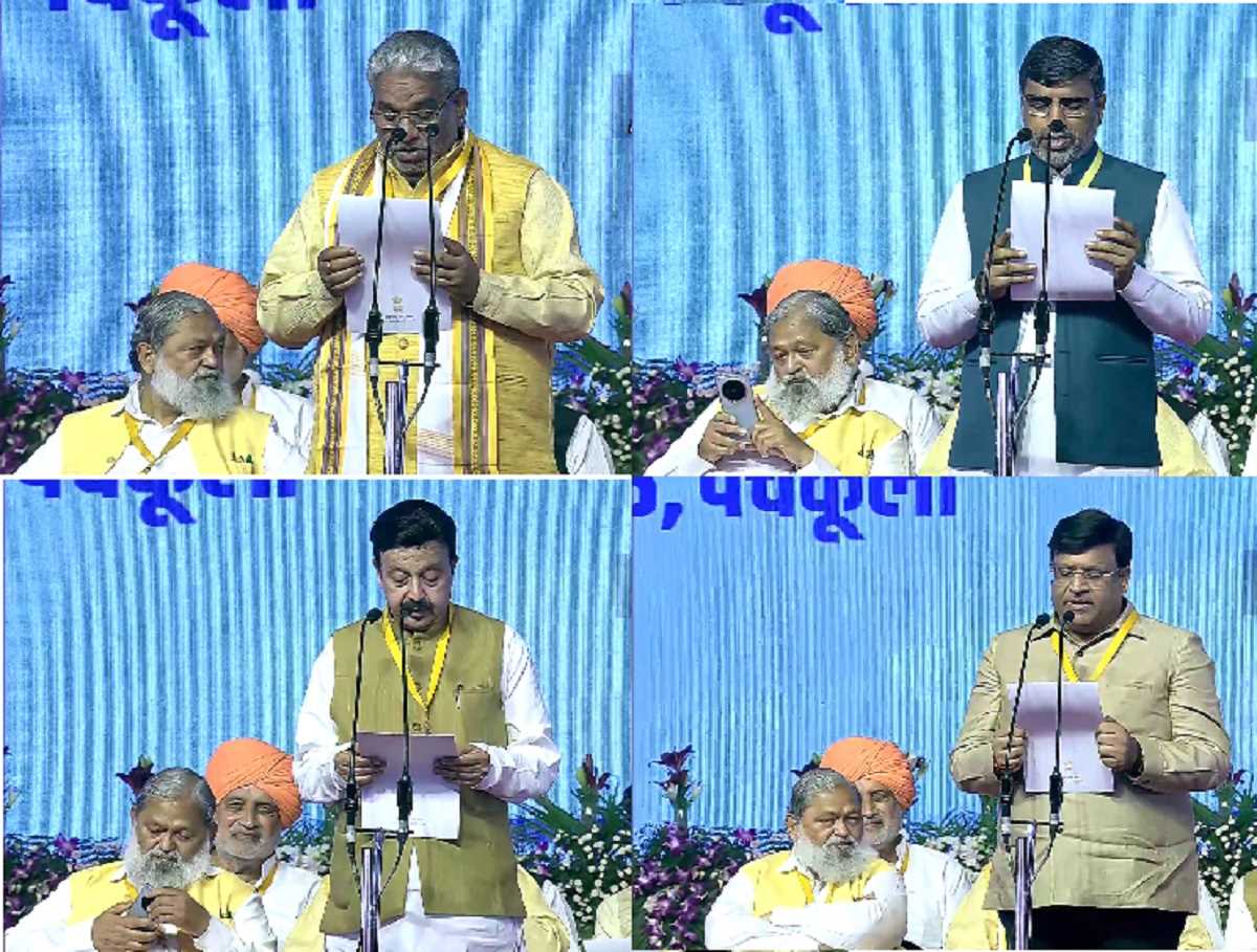 नायब सिंह सैनी समेत 10 कैबिनेट मंत्रियों ने ली शपथ