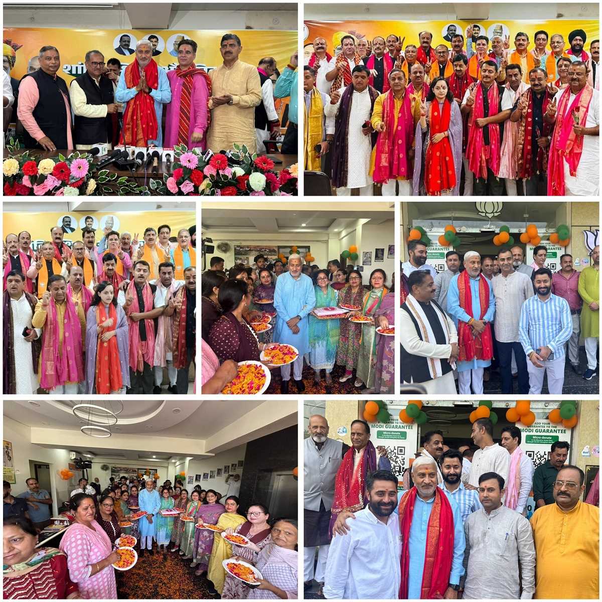 जम्मू-कश्मीर में भाजपा के नए विधायकों का पार्टी मुख्यालय में गर्मजोशी से स्वागत