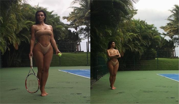 बोल्ड अवतार में टेनिस खेलती नजर आईं किम कार्दशियन