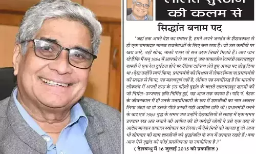 ललित सुरजन की कलम से - सिद्धांत बनाम पद