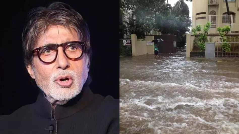 बॉलीवुड स्टार अमिताभ बच्चन के बंगले में घुसा बारिश का पानी, सोशल मीडिया पर वीडियो वायरल