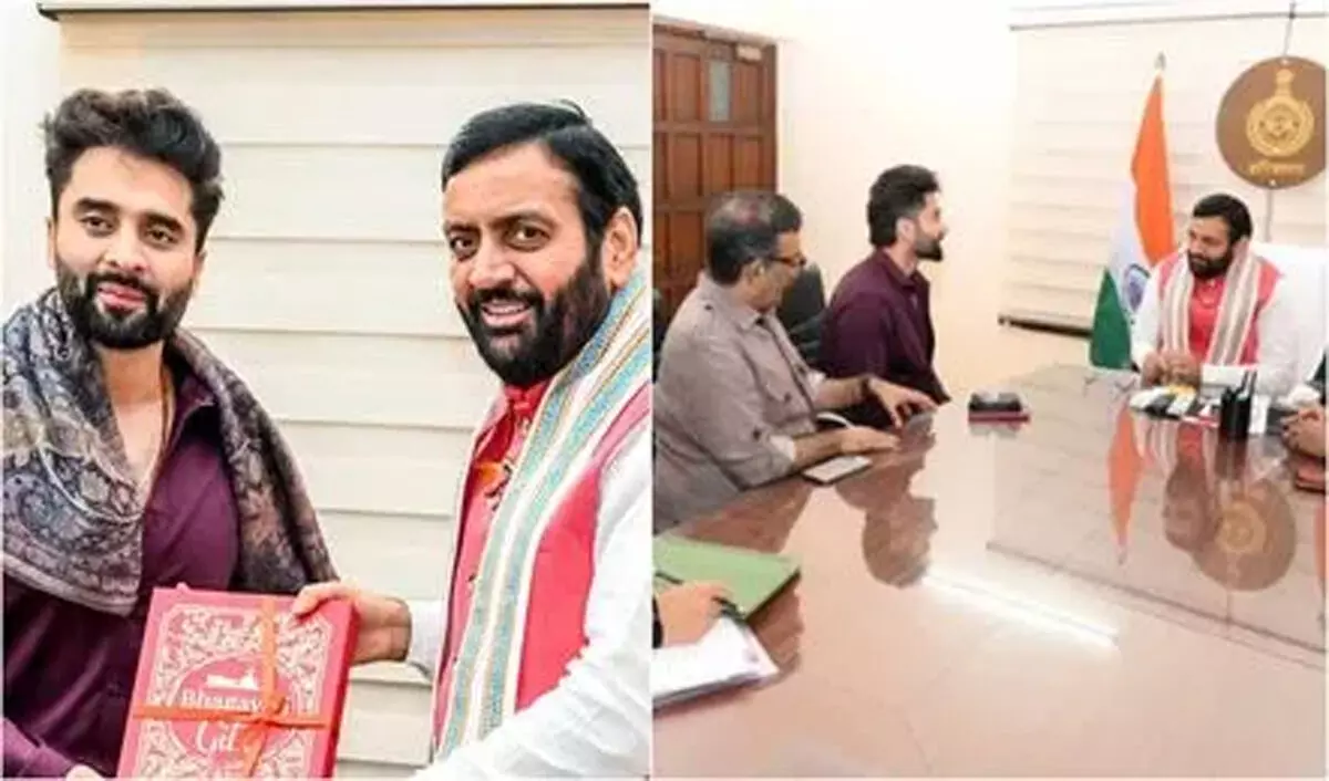 हरियाणा में एक्टर जैकी भगनानी ने सीएम नायब सैनी से की मुलाकात, फिल्म सिटी बनाने पर हुई चर्चा हरियाणा में एक्टर जैकी भगनानी ने सीएम नायब सैनी से की मुलाकात, फिल्म सिटी बनाने पर हुई चर्चा