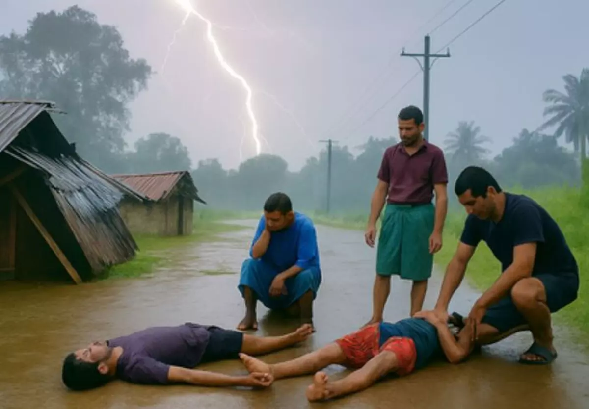 असम-मेघालय सीमा पर बिजली गिरने से एक की मौत, तीन घायल