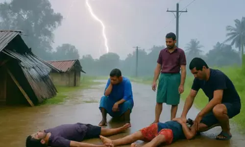 असम-मेघालय सीमा पर बिजली गिरने से एक की मौत, तीन घायल