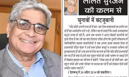 ललित सुरजन की कलम से - चुनावों में बदजुबानी