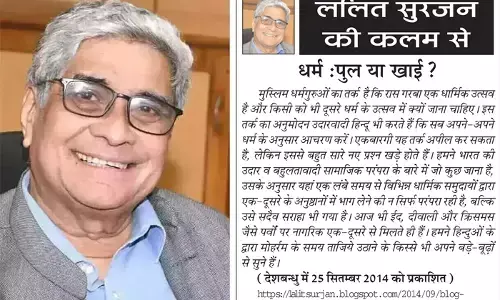 ललित सुरजन की कलम से— धर्म :पुल या खाई?