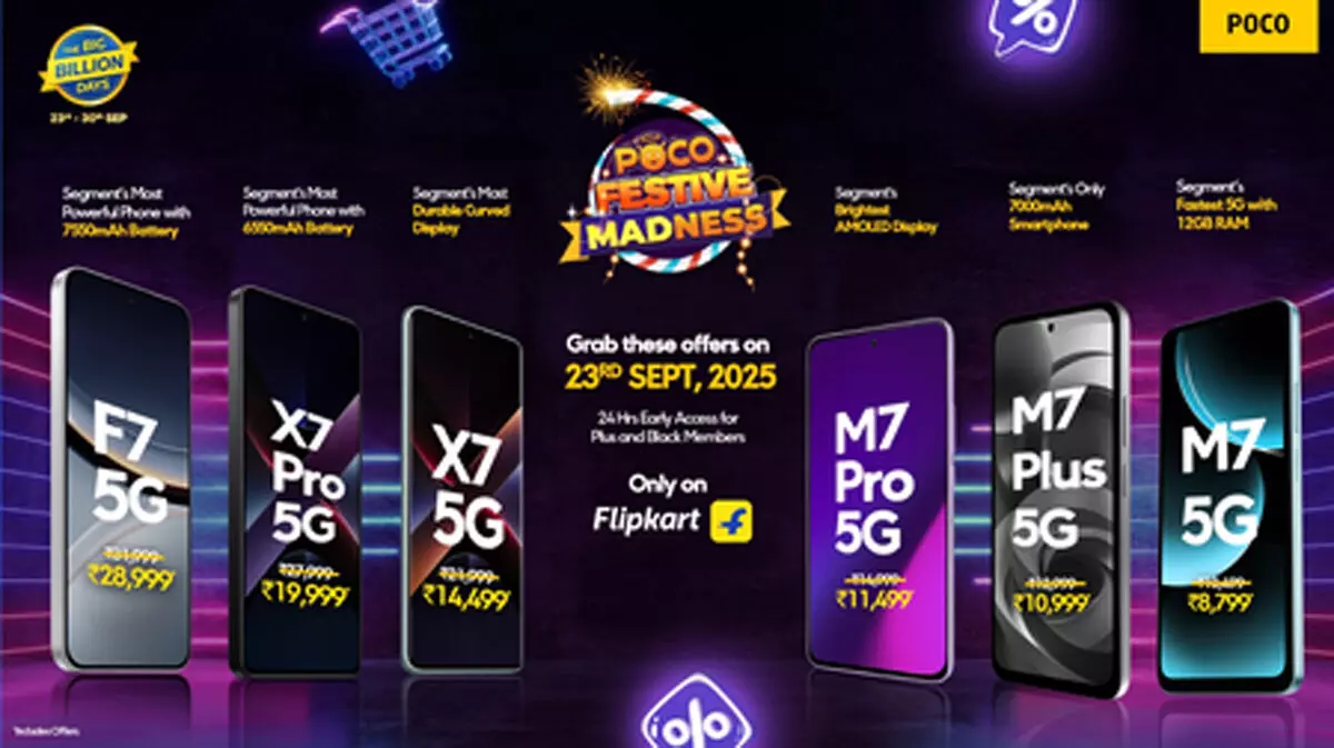 पोको ने फ्लिपकार्ट बिग बिलियन डेज सेल 2025 के लिए 5जी स्मार्टफोन डील्स की लॉन्च