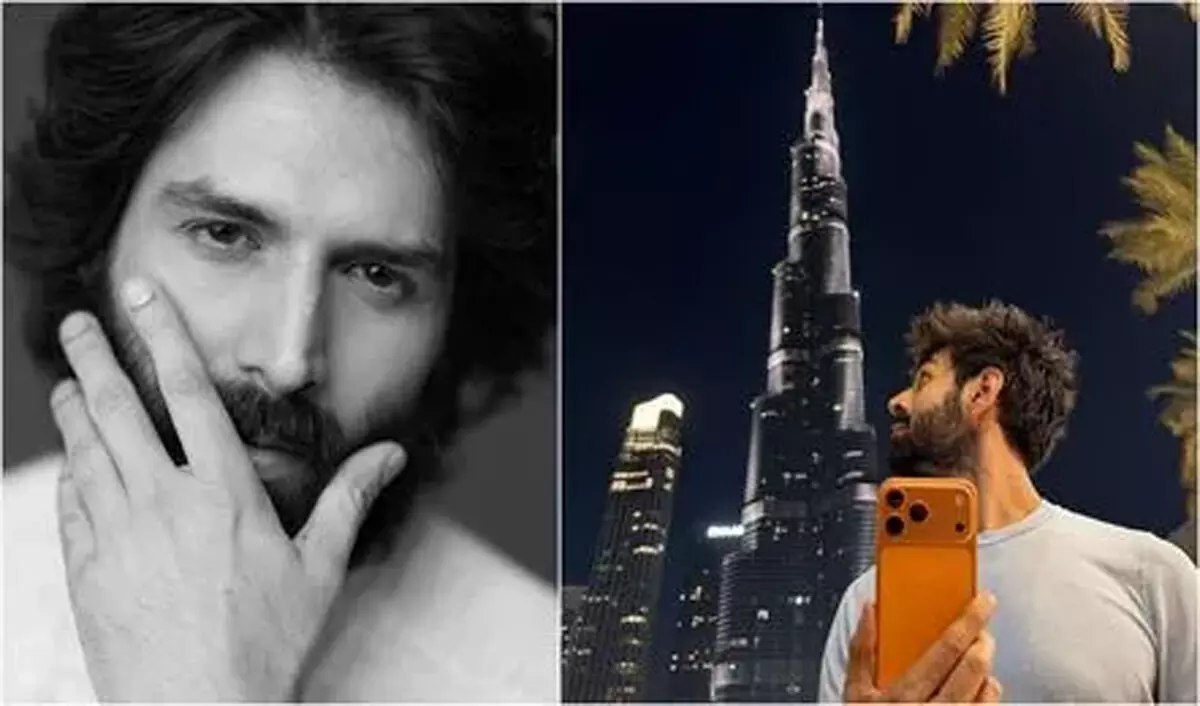 मेरे फोन में है एक खलीफा : कार्तिक आर्यन का बुर्ज खलीफा के साथ दिखा कूल अंदाज मेरे फोन में है एक खलीफा : कार्तिक आर्यन का बुर्ज खलीफा के साथ दिखा कूल अंदाज