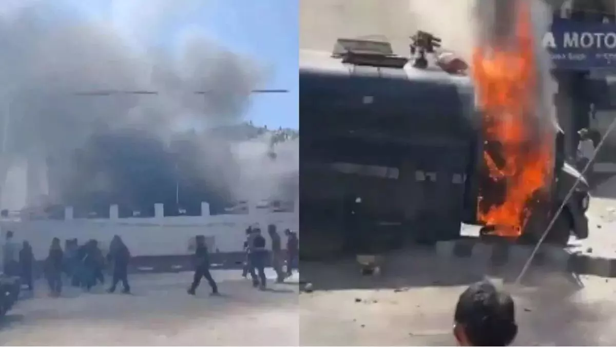 सोनम वांगचुक के समर्थकों ने किया प्रदर्शन, सीआरपीएफ की जलाई गाड़ियाँ , लद्दाख को पूर्ण राज्य का दर्जा देने की कर रहे मांग सोनम वांगचुक के समर्थकों ने किया प्रदर्शन, सीआरपीएफ की जलाई गाड़ियाँ , लद्दाख को पूर्ण राज्य का दर्जा देने की कर रहे मांग