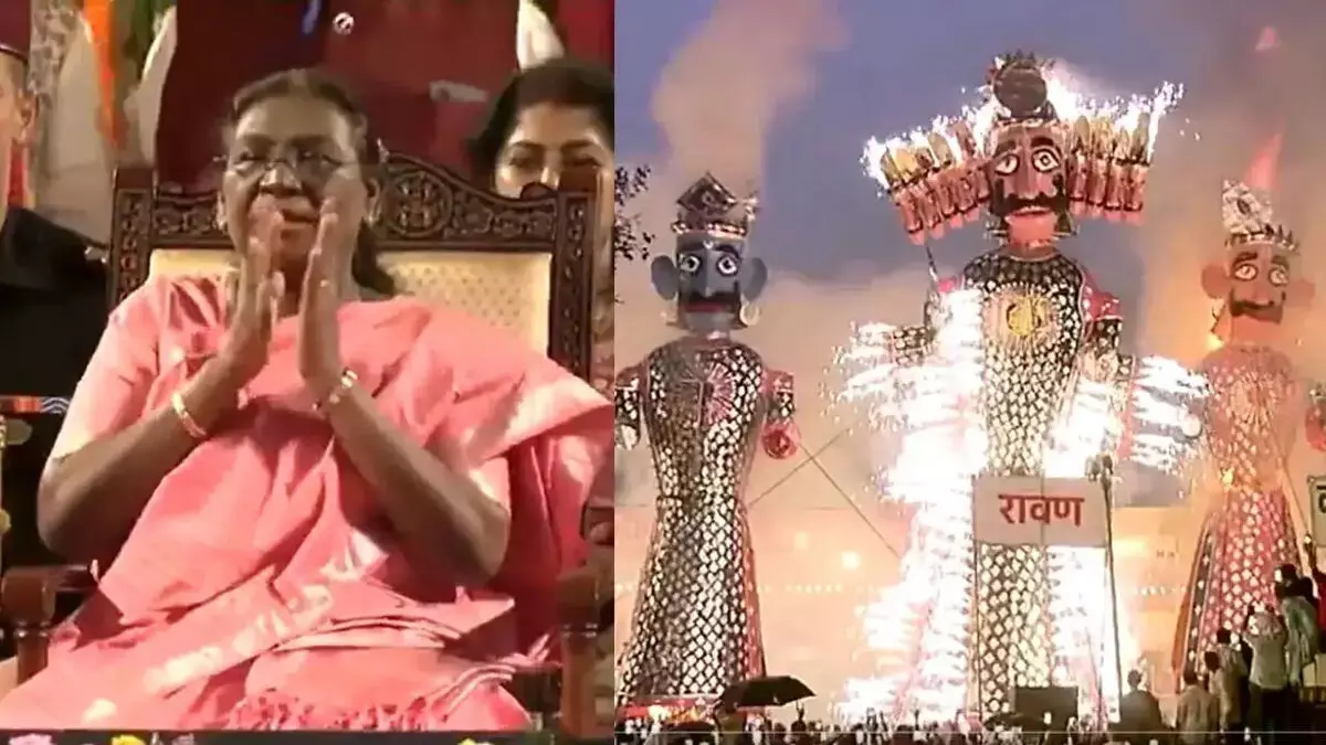 राष्ट्रपति मुर्मू ने किया रावण दहन, ऑपरेशन सिंदूर को आतंकवाद पर मानवता की विजय बताया