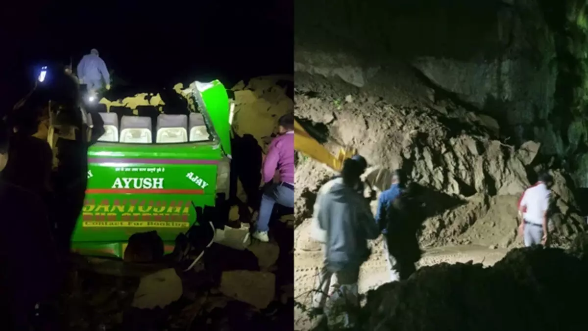 हिमाचल प्रदेश के बिलासपुर में भीषण भूस्खलन, बस सवार 15 लोगों की मौत