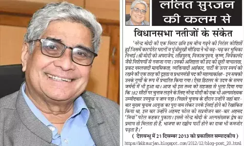 ललित सुरजन की कलम से - विधानसभा नतीजों के संकेत