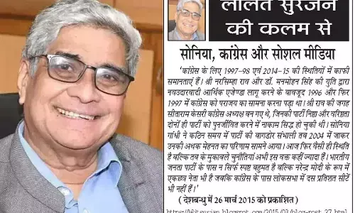 ललित सुरजन की कलम से सोनिया, कांग्रेस और सोशल मीडिया