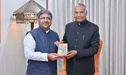 शोभित विश्वविद्यालय के कुलाधिपति ने पूर्व राष्ट्रपति राम नाथ कोविंद से की शिष्टाचार भेंट