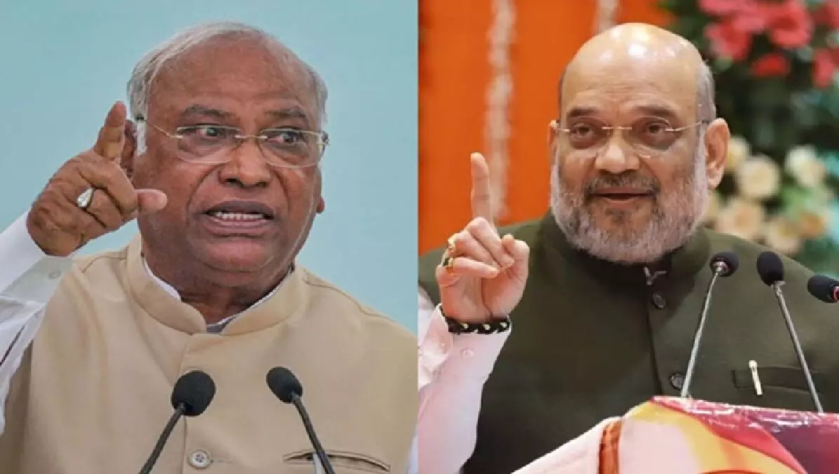 शाह पर खरगे का पलटवार, कहा- माफी मांगने वाले देशभक्ति का पाठ न पढ़ाएं शाह पर खरगे का पलटवार, कहा- माफी मांगने वाले देशभक्ति का पाठ न पढ़ाएं