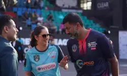 टीपीएल 2025: एग्जीबिशन मैच के लिए कोर्ट पर उतरे सानिया मिर्जा और रोहन बोपन्ना