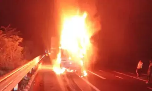 दिल्ली-मुंबई एक्सप्रेसवे पर भीषण हादसा, पिकअप में आग से तीन की जिंदा जलकर मौत दिल्ली-मुंबई एक्सप्रेसवे पर भीषण हादसा, पिकअप में आग से तीन की जिंदा जलकर मौत