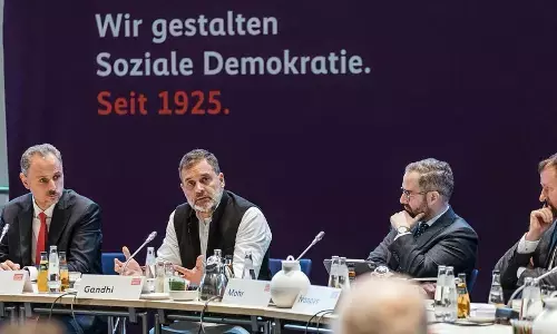 जर्मनी में राहुल गांधी का आरोप, जांच एजेंसियों को हथियार बना रही बीजेपी, भाजपा को मिले चंदे के बारे में भी की बात