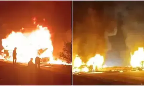 कर्नाटक में भीषण सड़क हादसा : एसी बस में आग, 9 की मौत