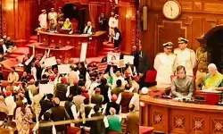 यूपी बजट सत्र: पहले दिन से हंगामा, विपक्ष ने राज्यपाल के अभिभाषण पर किया विरोध