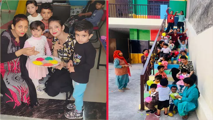 बी०एस०के० मॉडल स्कूल में होली के रंगों के साथ भाईचारे का संदेश