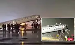 न्यूयॉर्क के ला गार्डिया एयरपोर्ट पर बड़ा हादसा: फायर ट्रक से टकराया विमान, 2 की मौत, 70 से अधिक घायल