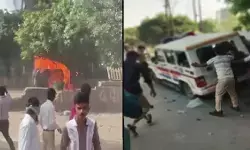 नोएडा में सैलरी बढ़ाने की मांग को लेकर कर्मचारियों का उग्र प्रदर्शन, पुलिस पर पथराव; गाड़ियों में लगाई आग