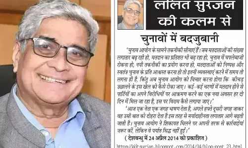 ललित सुरजन की कलम से चुनावों में बदजुबानी ललित सुरजन की कलम से चुनावों में बदजुबानी