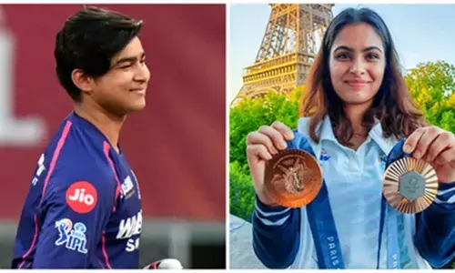 मनु भाकर से वैभव सूर्यवंशी की उम्र और खेल को लेकर पर सवाल, सोशल मीडिया पर छिड़ी बहस मनु भाकर से वैभव सूर्यवंशी की उम्र और खेल को लेकर पर सवाल, सोशल मीडिया पर छिड़ी बहस