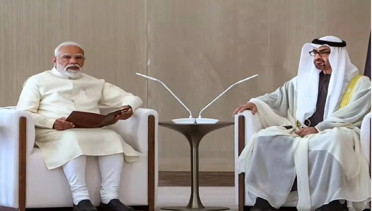 भारत में पांच अरब डॉलर निवेश करेगा यूएई; रक्षा, ऊर्जा और गैस सप्लाई पर हुए कई अहम समझौते भारत में पांच अरब डॉलर निवेश करेगा यूएई; रक्षा, ऊर्जा और गैस सप्लाई पर हुए कई अहम समझौते