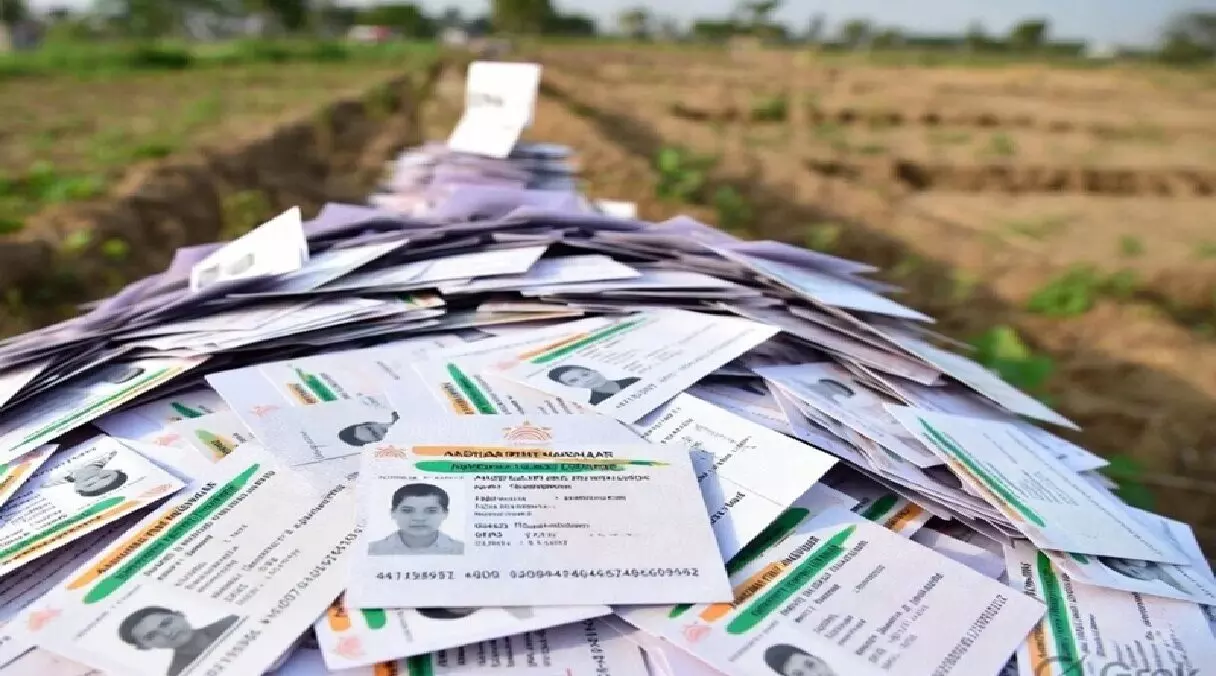 बंगाल में फिर बवाल; खेत में मिले वोटर कार्ड; TMC दफ्तर से 100 से अधिक आधार कार्ड बरामद बंगाल में फिर बवाल; खेत में मिले वोटर कार्ड; TMC दफ्तर से 100 से अधिक आधार कार्ड बरामद