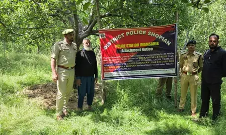शोपियां में नशीले पदार्थों की तस्करी से अर्जित 22.35 लाख रुपए की संपत्ति जब्त